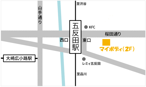 マイボディ五反田店地図